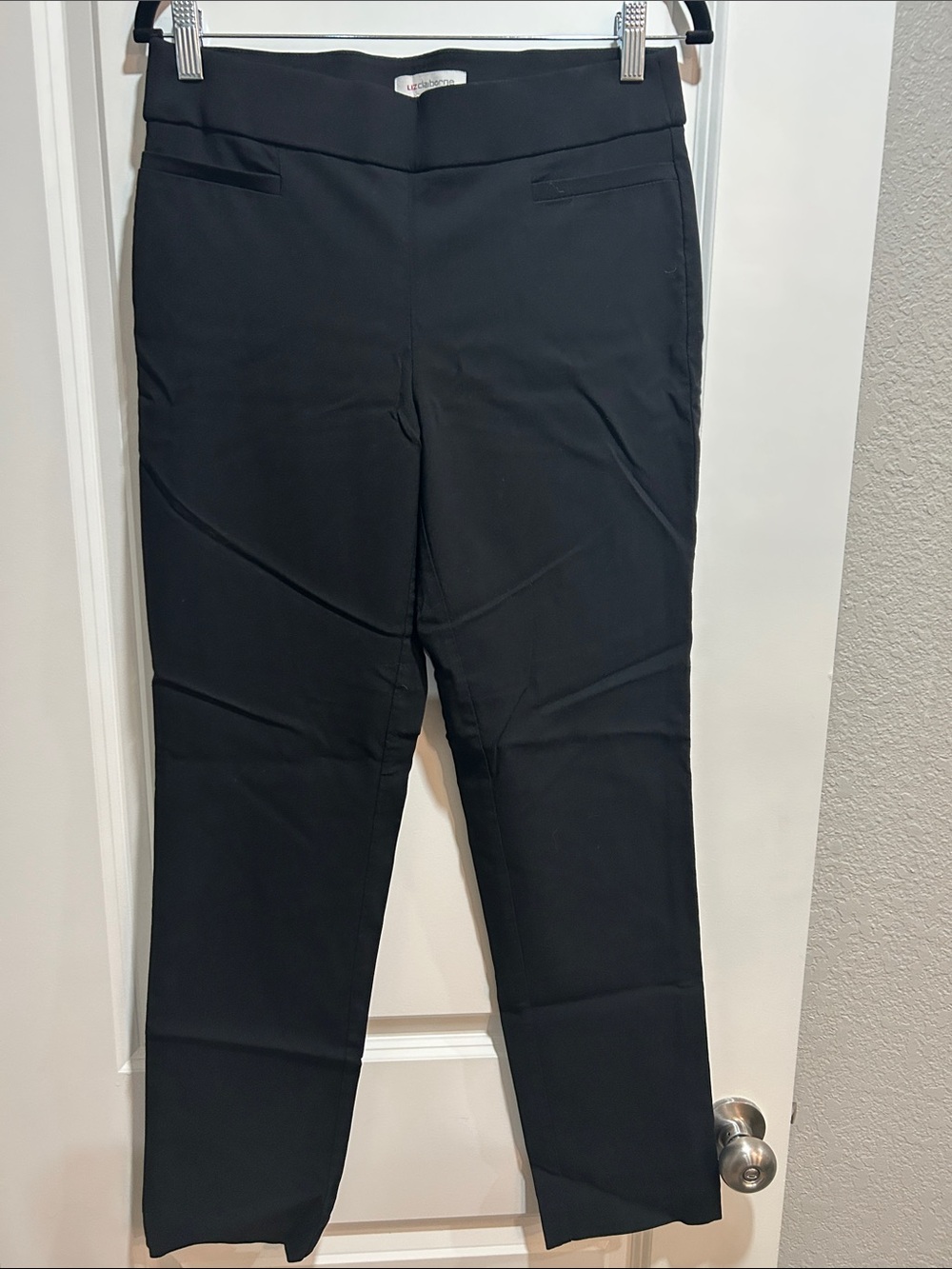 Liz Claiborne Black Slim Straight Trousers